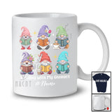 Personalized Custom Name Reading With My Gnomies; Lovely First Day Back To School Teacher Librarian T-Shirt