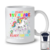 Personalized Custom Name Ready For 1st Grade; Amusing First Day Of School Pencil Riding Unicorn T-Shirt