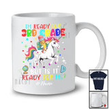 Personalized Custom Name Ready For 3rd Grade; Amusing First Day Of School Pencil Riding Unicorn T-Shirt