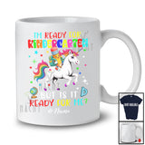 Personalized Custom Name Ready For Kindergarten; Amusing First Day Of School Pencil Riding Unicorn T-Shirt