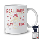 Personalized Custom Name Real Dads Play With Fire; Proud Father's Day Chef BBQ Grill; Family T-Shirt