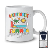 Personalized Custom Name Receptionist Summer Recharge; Proud Last Day Of School Low Battery T-Shirt