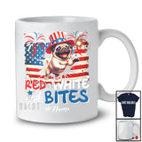 Personalized Custom Name Red White And Bites; Lovely 4th Of July US Flag Pug Owner; Patriotic T-Shirt