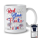 Personalized Custom Name Red White And Flute Crew 2024, Proud 4th of July Patriotic Group T-Shirt