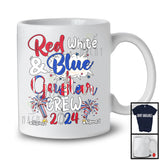 Personalized Custom Name Red White And Guitar Crew 2024, Proud 4th of July Patriotic Group T-Shirt