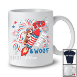 Personalized Custom Name Red White And Woof; Adorable 4th Of July Corgi Firecracker; Patriotic T-Shirt
