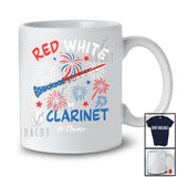Personalized Custom Name Red White & Clarinet; Joyful 4th of July American Flag Patriotic T-Shirt