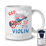 Personalized Custom Name Red White & Violin; Joyful 4th of July American Flag Patriotic T-Shirt