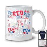 Personalized Custom Name Red White and Pew; Happy 4th Of July Firecrackers Fireworks; Patriotic T-Shirt