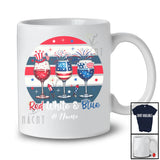 Personalized Custom Name Red Wine Blue; Amazing 4th of July Three Wine Glasses; Retro Drinking T-Shirt
