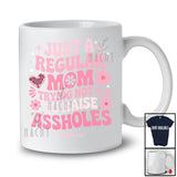 Personalized Custom Name Regular Mom Not To Raise Assholes; Joyful Mother's Day Groovy T-Shirt