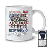 Personalized Custom Name Remember Honor; Proud 4th Of July US Flag Veterans Memorial Day T-Shirt