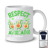 Personalized Custom Name Respect The Avocado; Sarcastic Three Avocados Vegan Vegetable T-Shirt