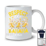 Personalized Custom Name Respect The Banana; Sarcastic Three Bananas Vegan Vegetable T-Shirt