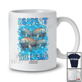 Personalized Custom Name Respect The Locals; Adorable Manatee Wildlife Sea Animal; Groovy T-Shirt
