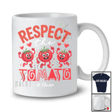 Personalized Custom Name Respect The Tomato; Sarcastic Three Tomatoes Vegan Vegetable T-Shirt