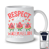 Personalized Custom Name Respect The Watermelon; Sarcastic Three Watermelons Vegan Vegetable T-Shirt