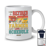 Personalized Custom Name Retired Farmer Schedule; Joyful Retirement Father's Day; Vintage Retro T-Shirt