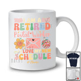 Personalized Custom Name Retired Postal Worker Love My New Schedule; Joyful Retirement Flowers T-Shirt