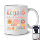 Personalized Custom Name Retired School Secretary Love My New Schedule; Joyful Retirement Flowers T-Shirt