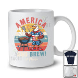 Personalized Custom Name Retro American And Brew; Proud 4th Of July Eagle Beer BBQ T-Shirt
