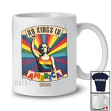 Personalized Custom Name Retro No Kings In America; Proud LGBT Gay Pride Month Rainbow T-Shirt