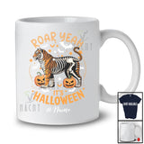 Personalized Custom Name Roar Yeah It's Halloween; Scary Skeleton Tiger Cosplay; Animal Lover T-Shirt
