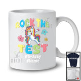 Personalized Custom Name Rock The Test, Humorous Testing Day Unicorn, Teacher Group T-Shirt