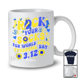 Personalized Custom Name Rock Your Socks; Lovely Down Syndrome Awareness Ribbon Family T-Shirt