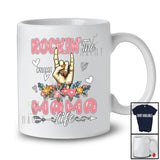 Personalized Custom Name Rockin' The Mama; Fantastic Mother's Day Flowers Hand Sign; Family T-Shirt