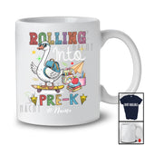 Personalized Custom Name Rolling Into Pre-K; Humorous First Day Of School Goose Skating T-Shirt