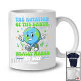 Personalized Custom Name Rotation Of The Earth Makes My Day; Adorable Earth Day Groovy T-Shirt