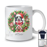 Personalized Custom Name Santa Border Collie; Lovely Christmas Mistletoe Pajama Family Group T-Shirt