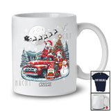 Personalized Custom Name Santa Bull Terrier On Pickup Truck; Joyful X-mas Tree Winter Landscape T-Shirt