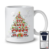 Personalized Custom Name Santa Cat And Wine Glasses Christmas Tree; Lovely Drinking Snow T-Shirt