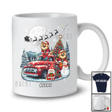 Personalized Custom Name Santa Chow Chow On Pickup Truck; Joyful X-mas Tree Winter Landscape T-Shirt