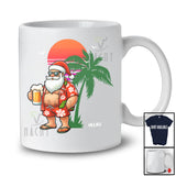 Personalized Custom Name Santa Drinking Beer; Humorous Christmas In July Summer Drunker T-Shirt