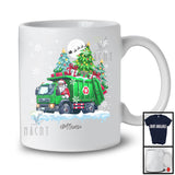 Personalized Custom Name Santa Driving Garbage Truck; Humorous Christmas Trees Driver T-Shirt