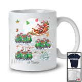 Personalized Custom Name Santa Driving Reindeer Garbage Truck Sleigh; Merry Christmas Moon; Snow T-Shirt