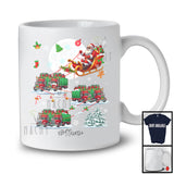 Personalized Custom Name Santa Driving Reindeer Truck Sleigh; Merry Christmas Moon; Snow T-Shirt