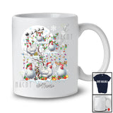 Personalized Custom Name Santa Elf Chicken On Christmas Tree; Joyful Moon Animal; Farmer Family T-Shirt