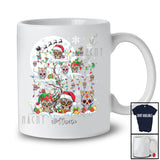 Personalized Custom Name Santa Elf Sugar Skull On Christmas Tree; Joyful Moon Snow; Family T-Shirt