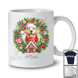 Personalized Custom Name Santa Golden Retriever; Lovely Christmas Mistletoe Pajama Family Group T-Shirt