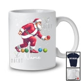 Personalized Custom Name Santa Playing Bocce Ball, Joyful Christmas Sport Player, X-mas Team T-Shirt