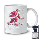 Personalized Custom Name Santa Playing Petanque, Joyful Christmas Sport Player, X-mas Team T-Shirt