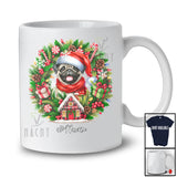 Personalized Custom Name Santa Pug; Lovely Christmas Mistletoe Pajama Family Group T-Shirt