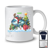 Personalized Custom Name Santa Reindeer Tuba; Joyful Christmas Tree Lights Tuba; X-mas Tree T-Shirt