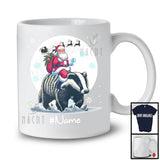 Personalized Custom Name Santa Riding Badger, Merry Christmas Moon Snow Badger, X-mas T-Shirt