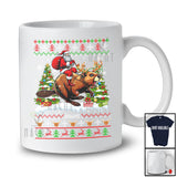 Personalized Custom Name Santa Riding Beaver; Awesome Christmas Tree Sweater Beaver Animal T-Shirt