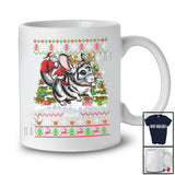 Personalized Custom Name Santa Riding Chinchilla; Awesome Christmas Tree Sweater Chinchilla Animal T-Shirt